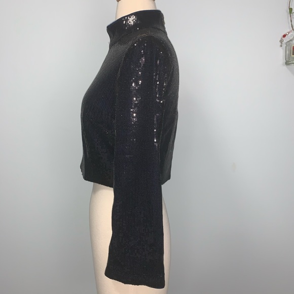 Bailey 44 Mini Sequin Cropped Long Bell Sleeve Top - Picture 4 of 10